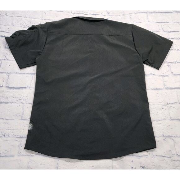 GTL4 MENS SIZE S Black Button Front Short Sleeve Mesh Zip Pocket Military - Picture 11 of 12